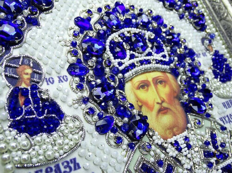 Набор вышивки хрустальными камнями «Николай» (синий) — картинка 2