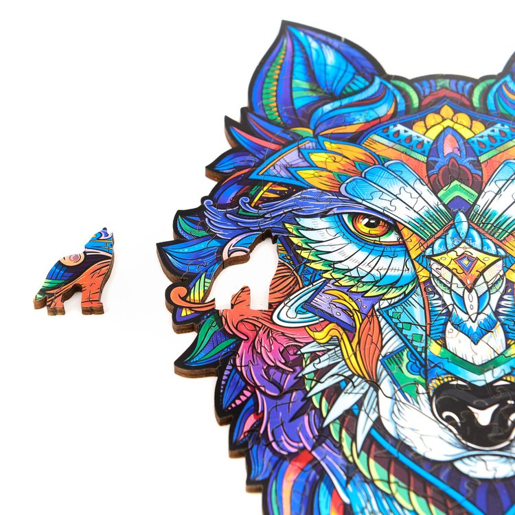 Деревянный пазл Unidragon «Величественный Волк», размер M (А4) — картинка 6