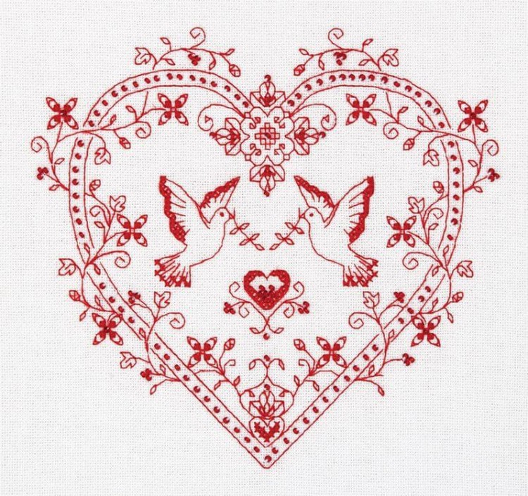 Набор для вышивания «Сердце с голубями»