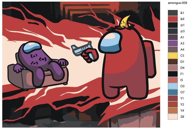 Картина по номерам «Among Us Амонг Ас: Убийство» — картинка 2