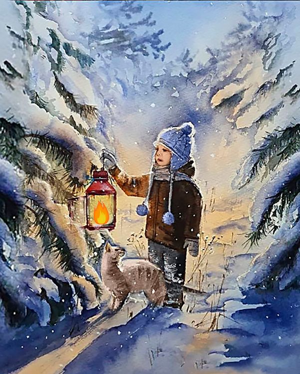 Алмазная вышивка «Зимний лес» — картинка 2