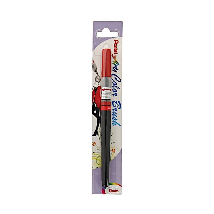 Кисть с краской Colour Brush, 1-10 мм, 5 мл, цвет: красный, Pentel — картинка 5
