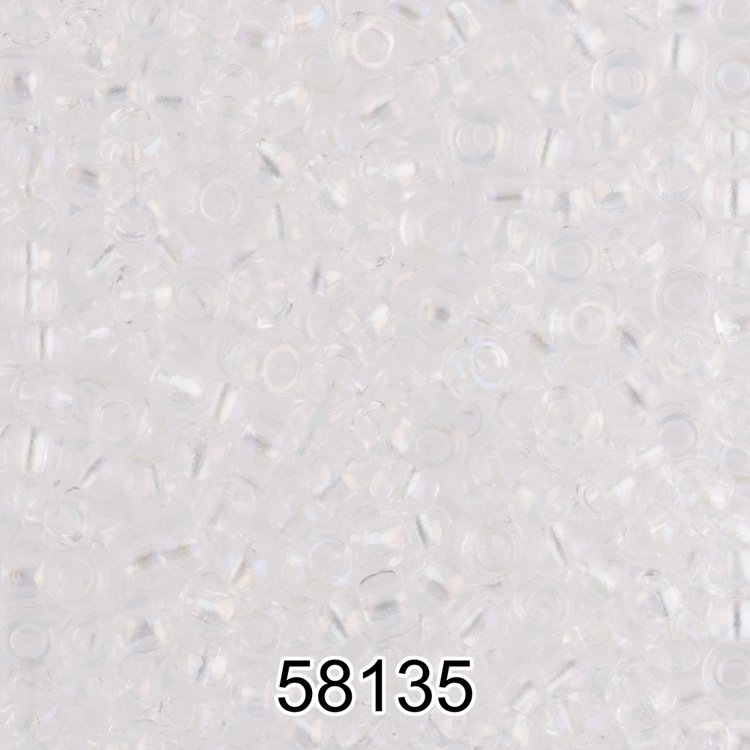 Бисер Чехия круглый 4 10/0, 2,3 мм, 500 г, цвет: 58135 прозрачный перламутр