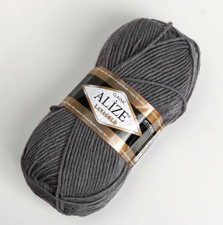Пряжа ALIZE LanaGold (348), темно-серый, 5 шт. по 100 г — картинка 3