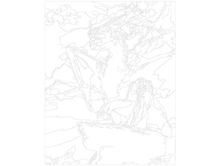 Картина по номерам «Девушка и дракон» — картинка 3