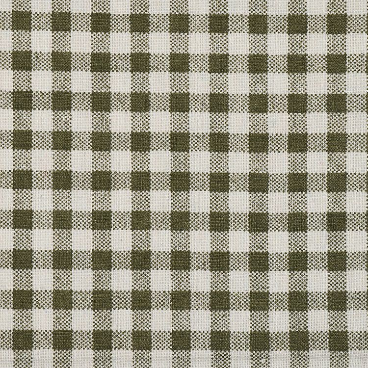 Ткань льняная, 3 м x 150 см, 140 г/м², цвет: оливковый, клетка, TBY — картинка 4