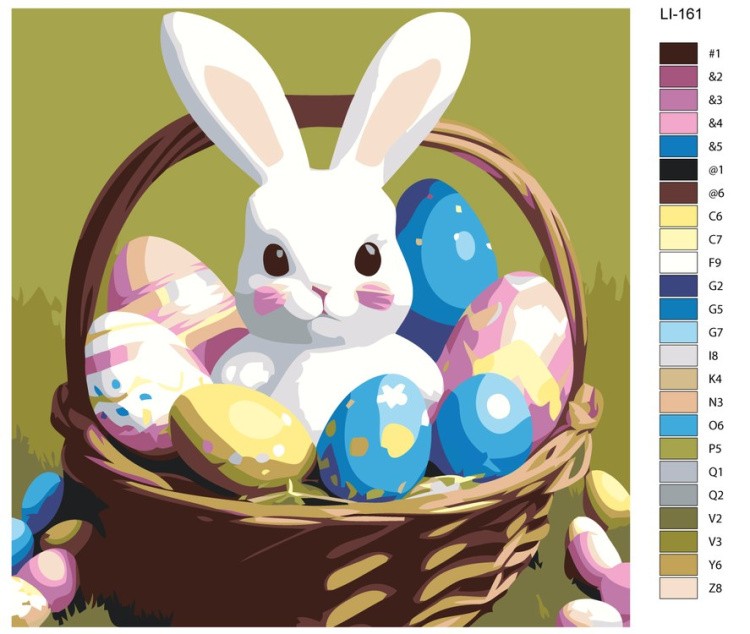 Картина по номерам «Пасхальная корзинка» — картинка 2