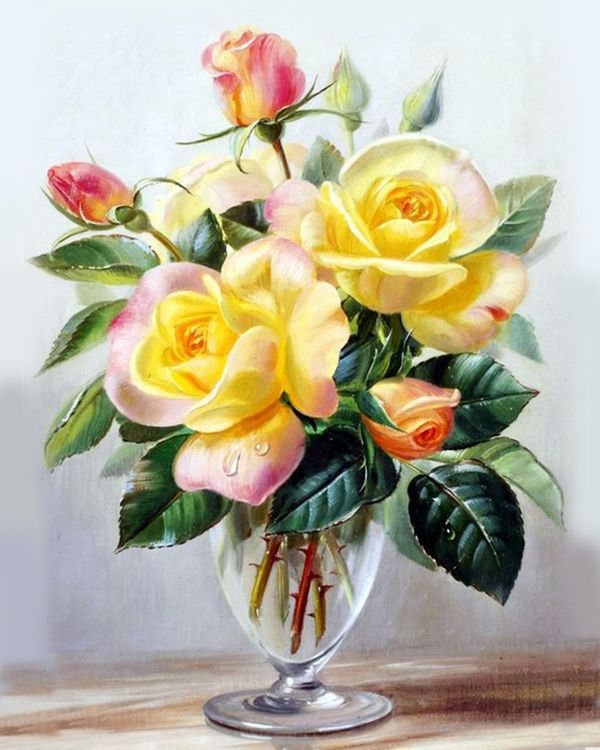Картина по номерам «Желтые розы»