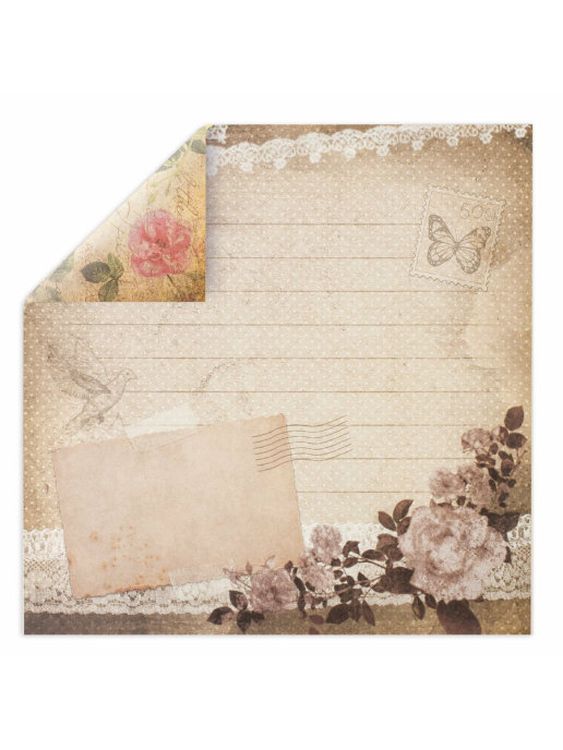 Бумага для скрапбукинга 30х30 см «Винтаж», 12 дизайнов — картинка 7