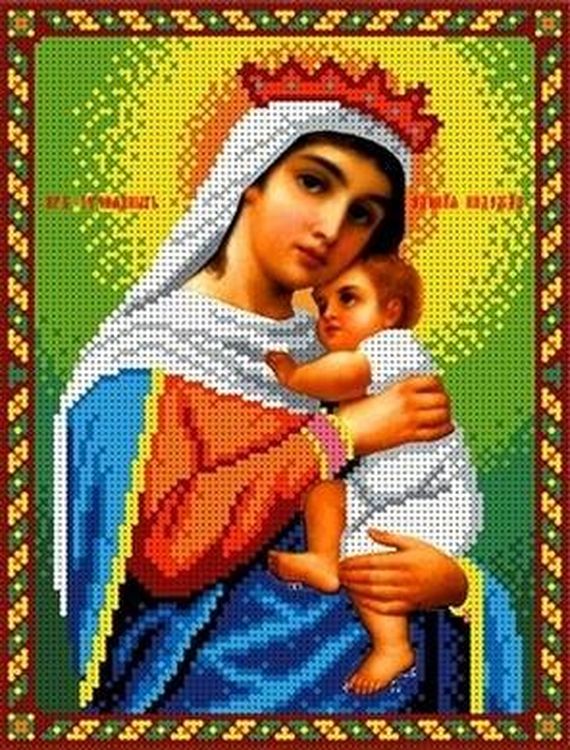 Рисунок на ткани «Богородица Отчаянных единая надежда»