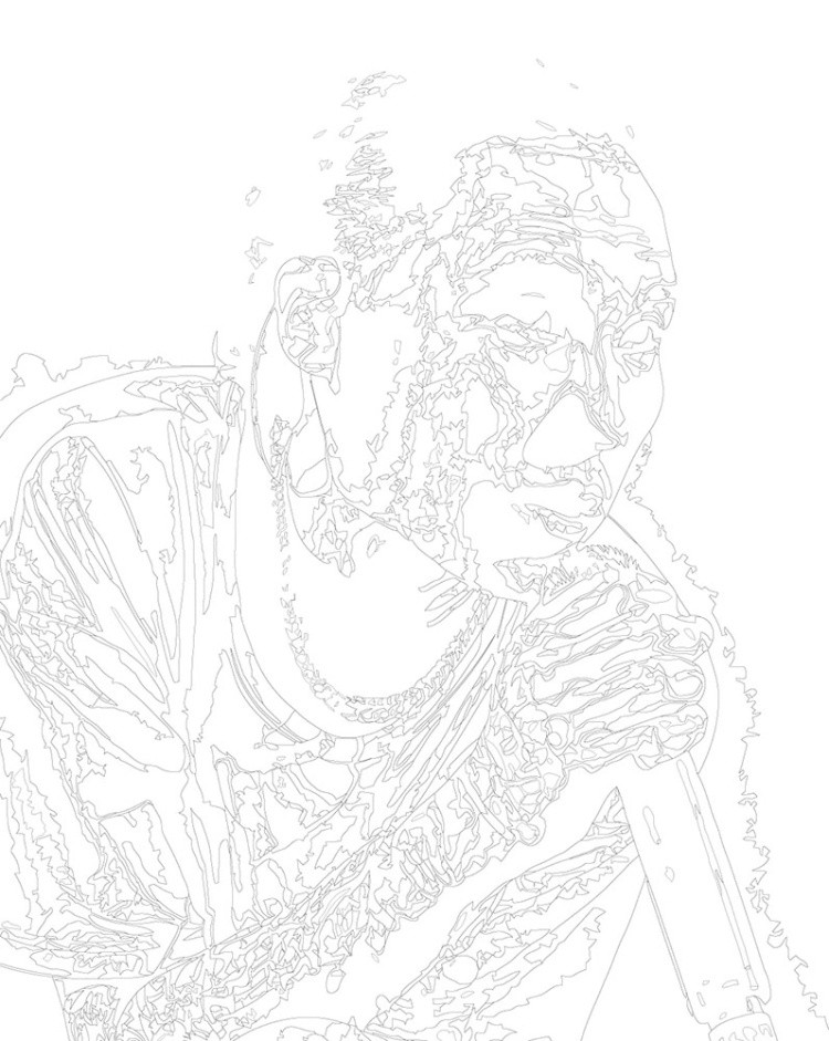 Картина по номерам «Скриптонит рэпер Адиль: чернобелая 40х50» — картинка 3