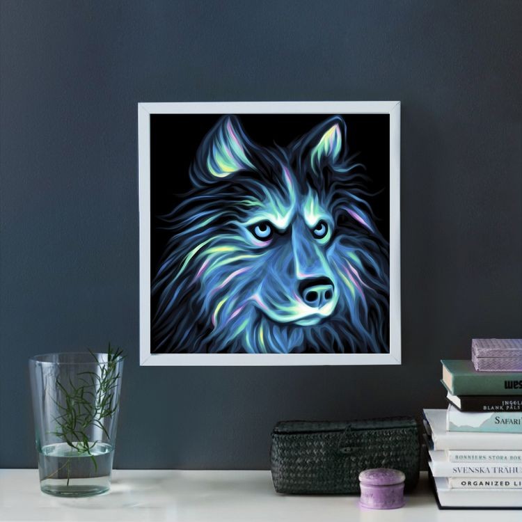 Алмазная вышивка «Неоновый хаски» — картинка 2