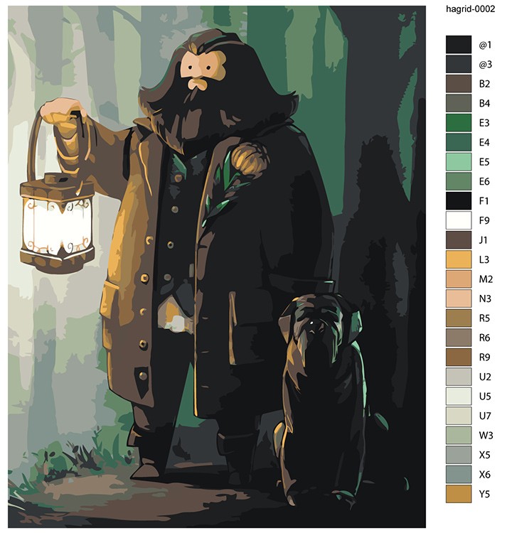 Картина по номерам «Хагрид и собака Клык, Гарри Поттер» — картинка 2