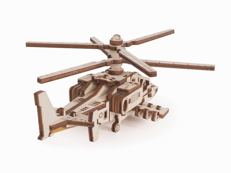 Конструктор из дерева Lemmo вертолет Акула, 41 деталь — картинка 3