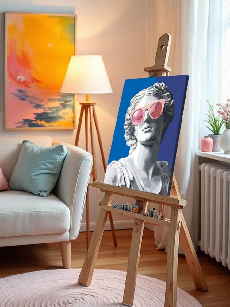 Картина по номерам «Розовая: античная статуя, венера в очках» — картинка 9