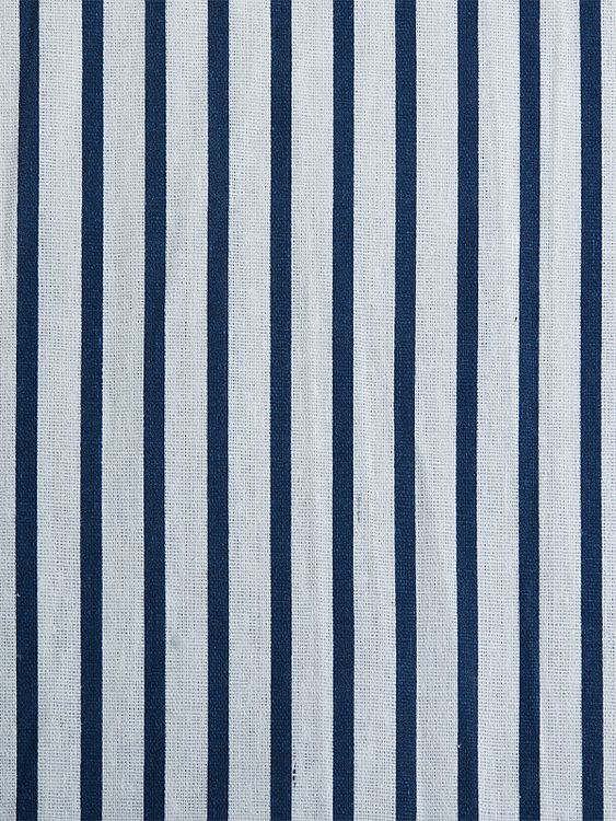 Ткань Лен, 140 г/м², 5 м x 150 см, цвет: белый, синий, принт полоска, TBY — картинка 2