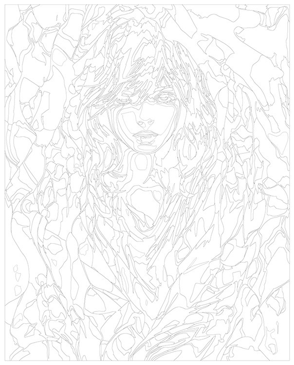 Картина по номерам «Девушка с голубыми волосами» — картинка 3