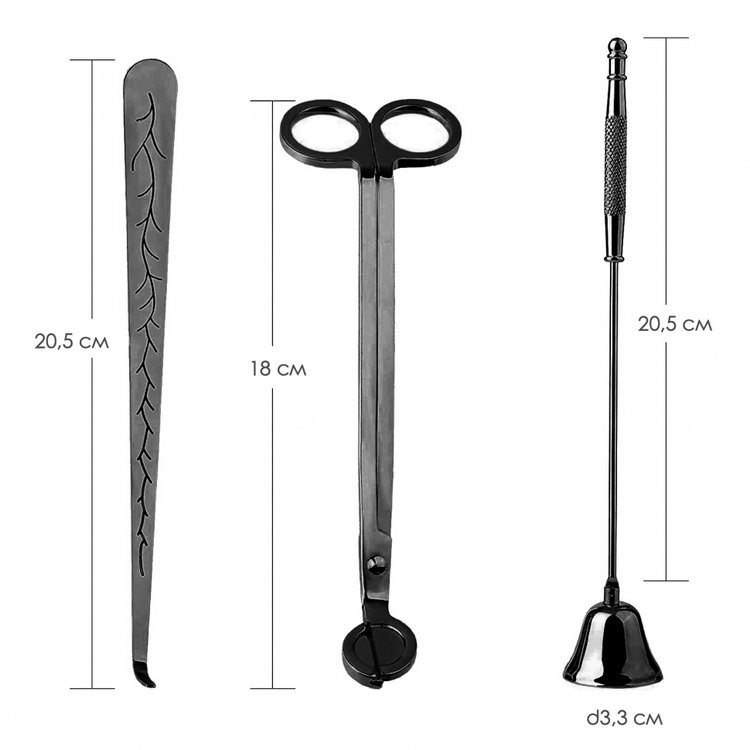 Набор аксессуаров для свечей, черный — картинка 2