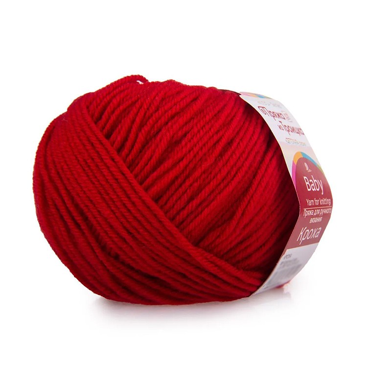 Пряжа из Троицка Кроха (88), красный мак, 5 шт. по 50 г — картинка 2