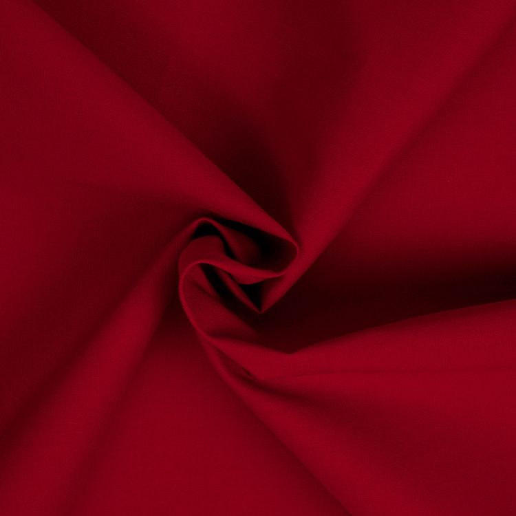 Ткань Поплин стрейч, 5 м x 150 см, 125 г/м², цвет: красный, TBY