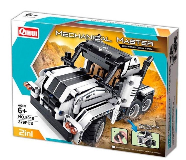 Конструктор QIHUI с мотором и радиоуправлением 2 в 1 Тягачи, 379 деталей — картинка 2