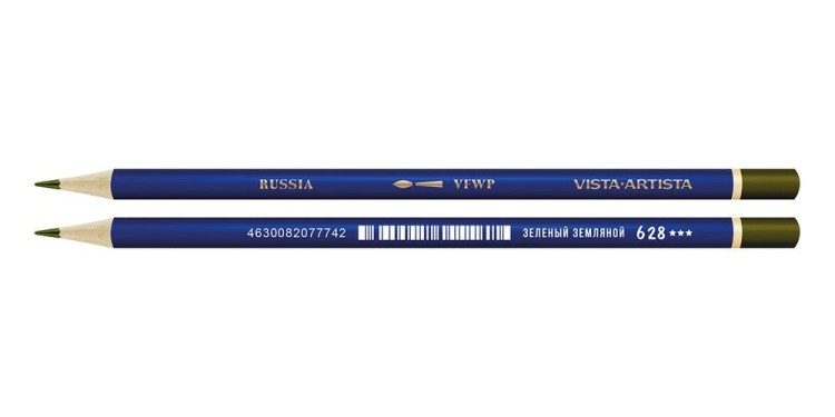 Акварельный карандаш Vista-Artista Fine, 628 Зеленый Земляной