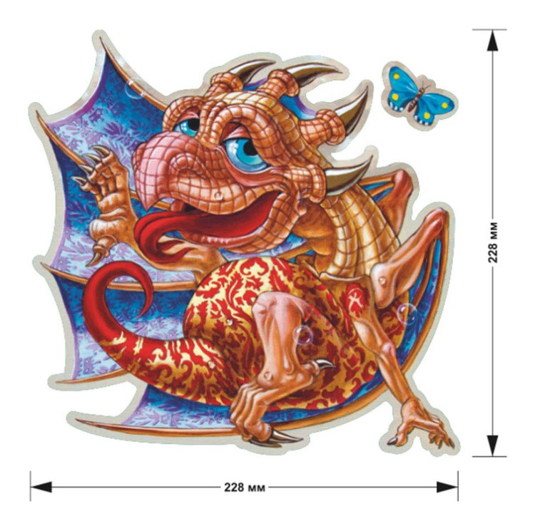 Деревянные пазлы DAVICI «Дракон и бабочка» — картинка 2