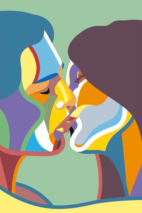 Картина по номерам «Абстрактный поцелуй»