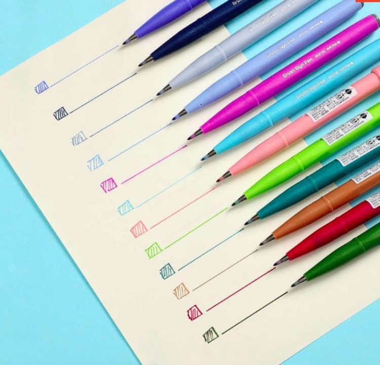 Фломастер-кисть Brush Sign Pen, 2 мм, цвет: коричневый, Pentel — картинка 5