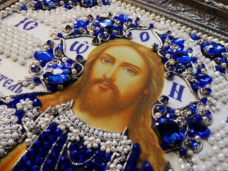 Набор вышивки хрустальными камнями «Вседержитель» (синий) — картинка 7