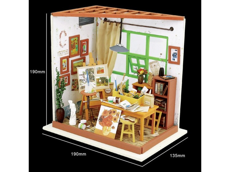 Набор для создания миниатюры (румбокс) «Мастерская художника» — картинка 3