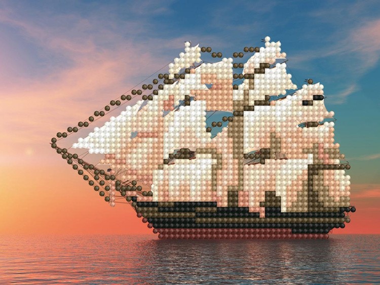 Алмазная вышивка-открытка «Утренний пейзаж» — картинка 2