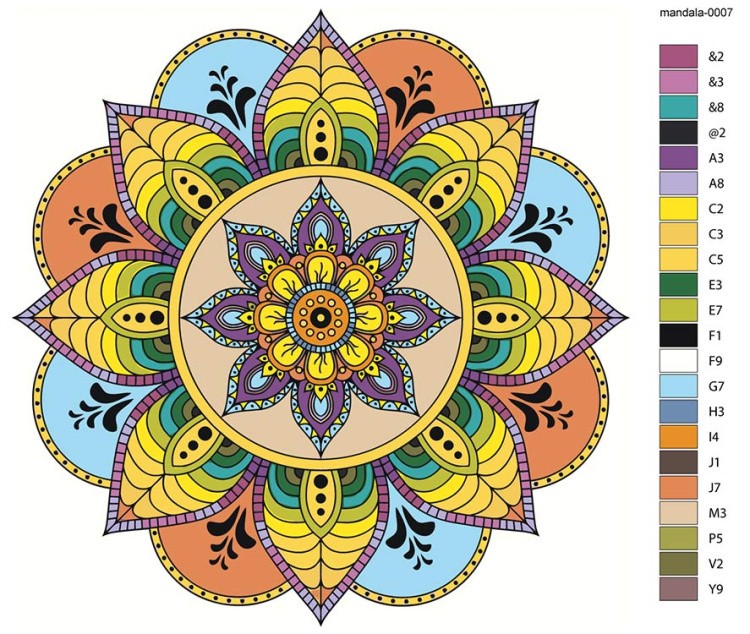 Картина по номерам «Религия, Буддизм: мандала 40x40» — картинка 2