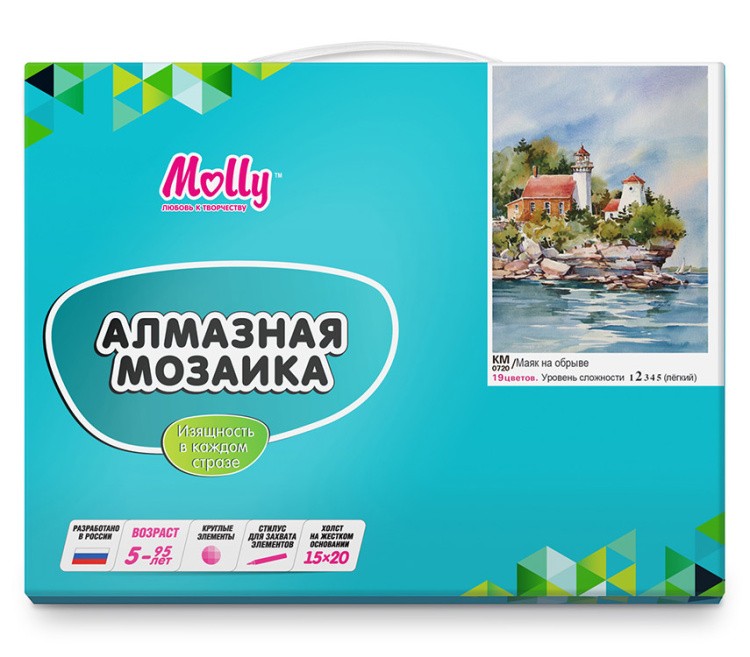 Алмазная вышивка-открытка «Маяк на обрыве» — картинка 5