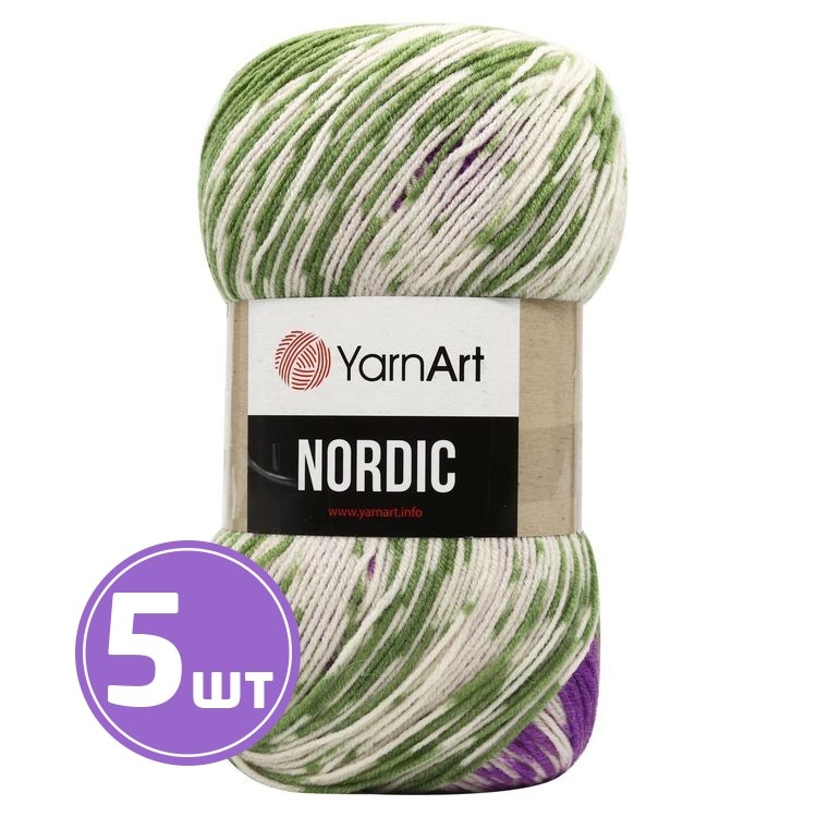 Пряжа YarnArt Nordic (666), мультиколор, 5 шт. по 150 г