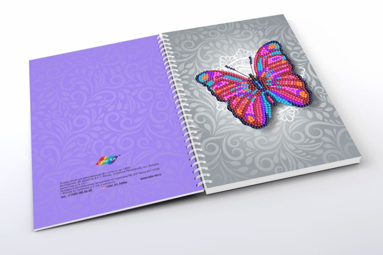 Алмазная мозаика - тетрадь «Бабочка» — картинка 5