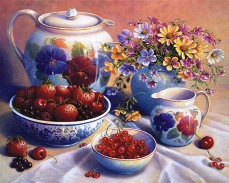 Картина по номерам «Натюрморт с ягодами»