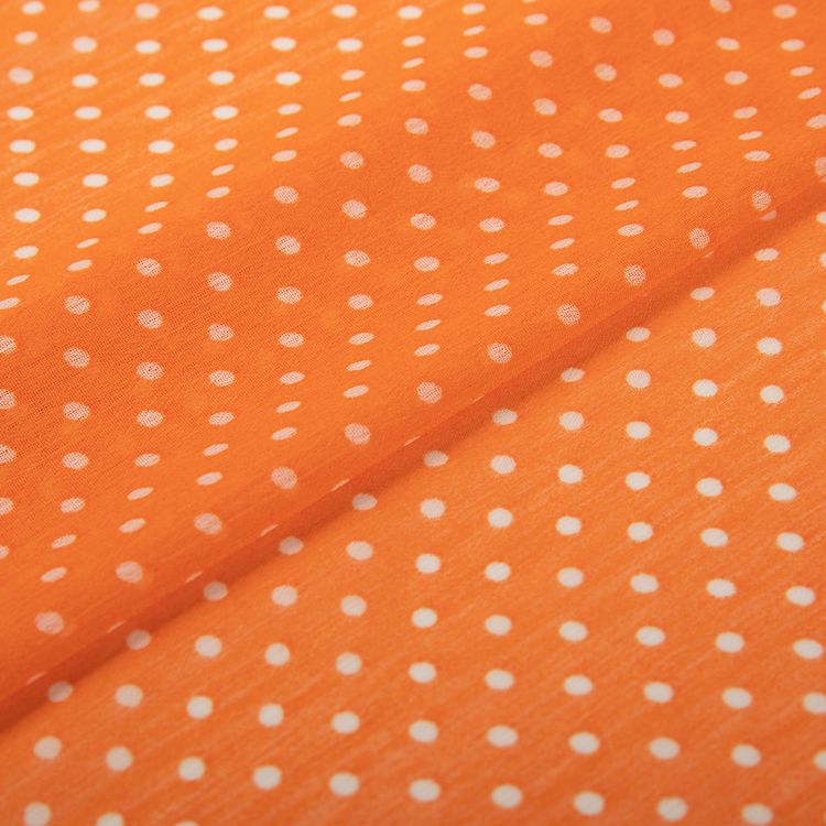 Ткань блузочная Chiffon, 68 г/м2, 2 м х 147 см, цвет: оранжевый/белый, Gamma