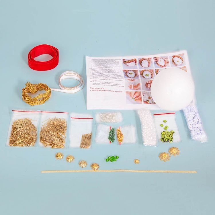 Набор для творчества «Новогодний шар из пайеток. Царский красный», Волшебная мастерская — картинка 2