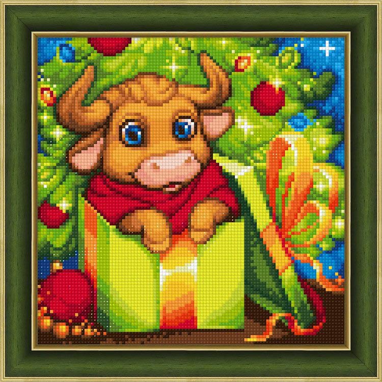 Алмазная вышивка «Новогодний бычок» — картинка 2