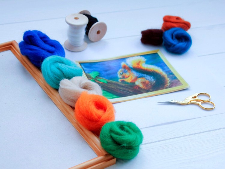 Картина шерстью «Белка» — картинка 2