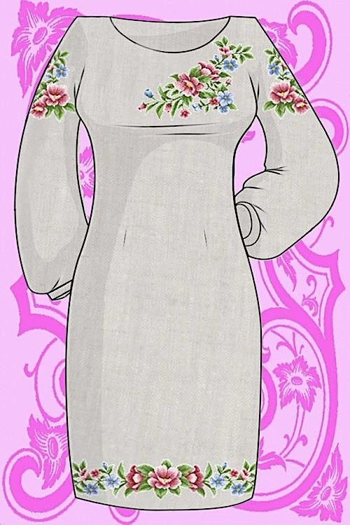 Набор заготовка для вышивания женского платья размер 44-56