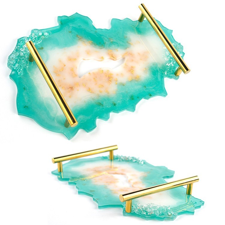 Силиконовый молд - Поднос жеода №6, 35x23см — картинка 3