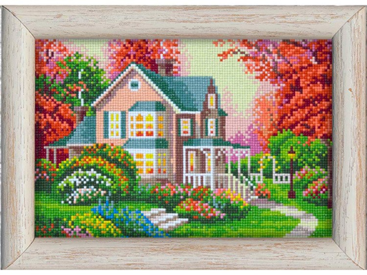 Алмазная вышивка «Осенний домик» — картинка 2