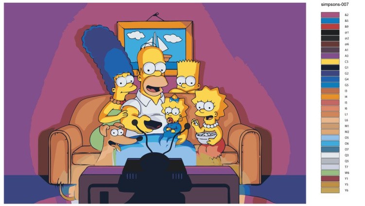 Картина по номерам «Simpsons Симпсоны: Семья на диване» — картинка 2