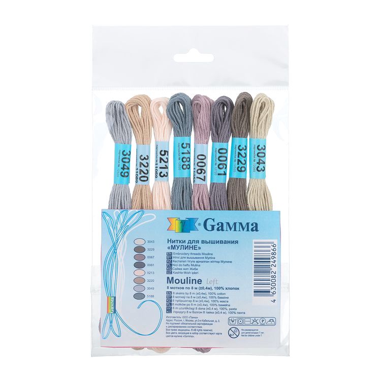 Набор ниток мулине «MOULINE. Loft», 100% хлопок, 8 цв. по 8 м, Gamma — картинка 2