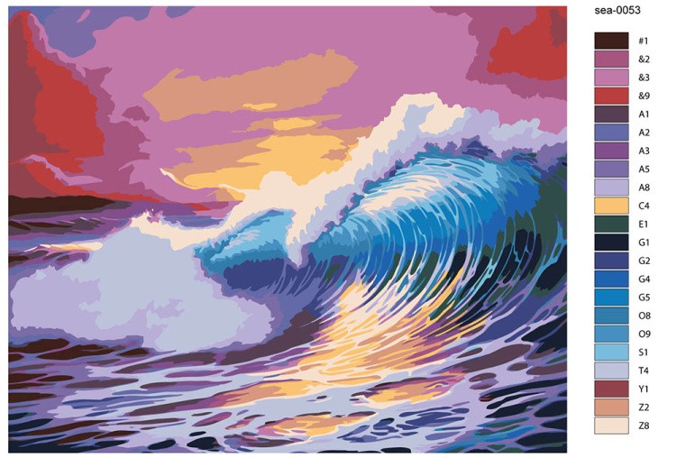 Картина по номерам «Море: Красочные волны» — картинка 2