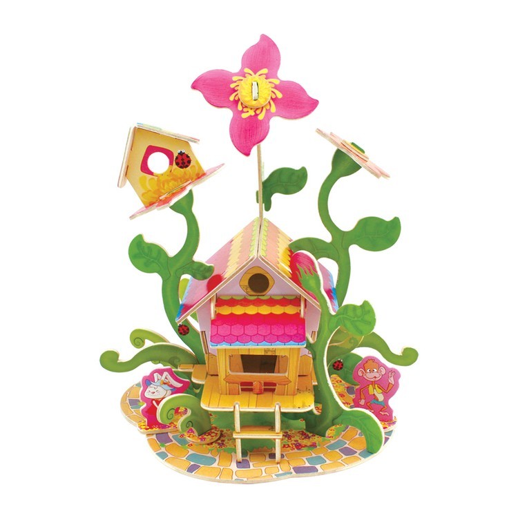 3D-пазл Цветочный дом, серия «Лесные домики», 43 элемента, REZARK