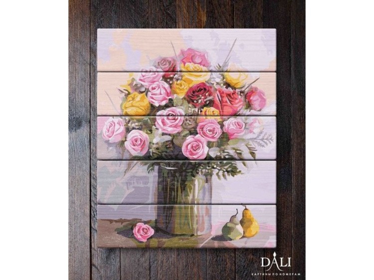 Картина по номерам по дереву Dali «Букет для любимой» — картинка 2