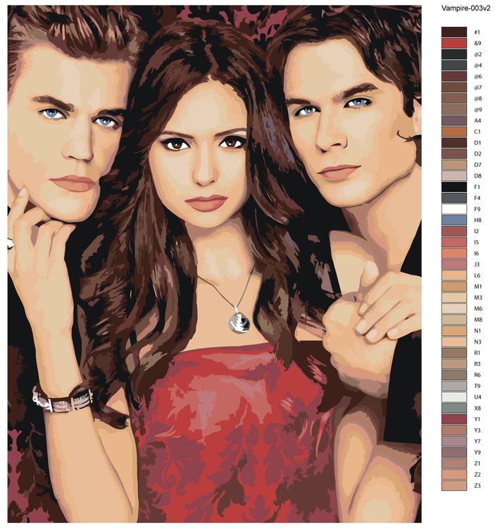 Картина по номерам «Дневники вампира: Деймон, Елена и Стефан 3» — картинка 2